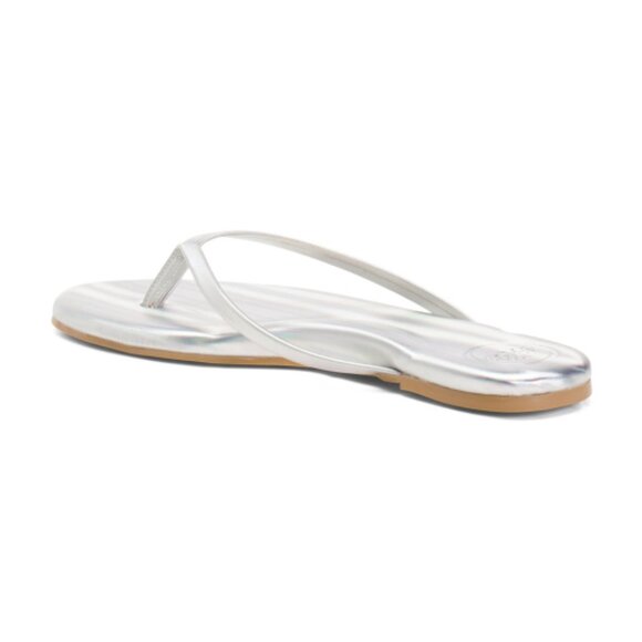 NEW SOLEI SEA Indie Flip Flop Sandals in Metallic Silver for women 7251j5 - Picture 7 of 9